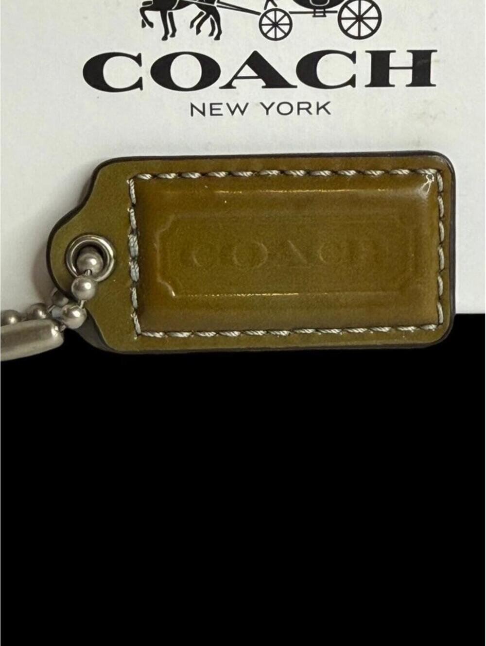 Coach Leather Hangtag Patent Tan (2")